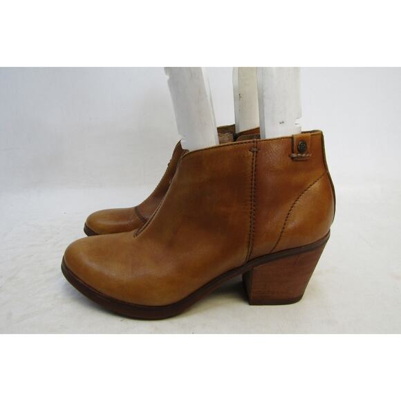 Bussola Womens Size 39 EUR Brown Leather Zip Ankle Fashion Boots Booties - Picture 1 of 10